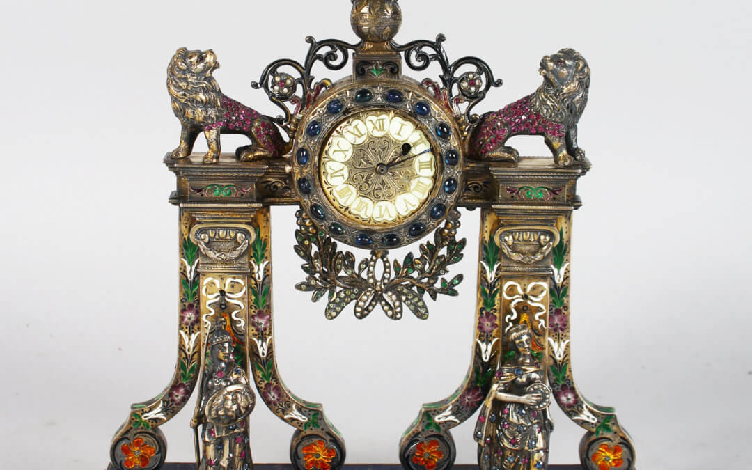 A Superb French Silver Cased Clock /Auctioneers and Valuers