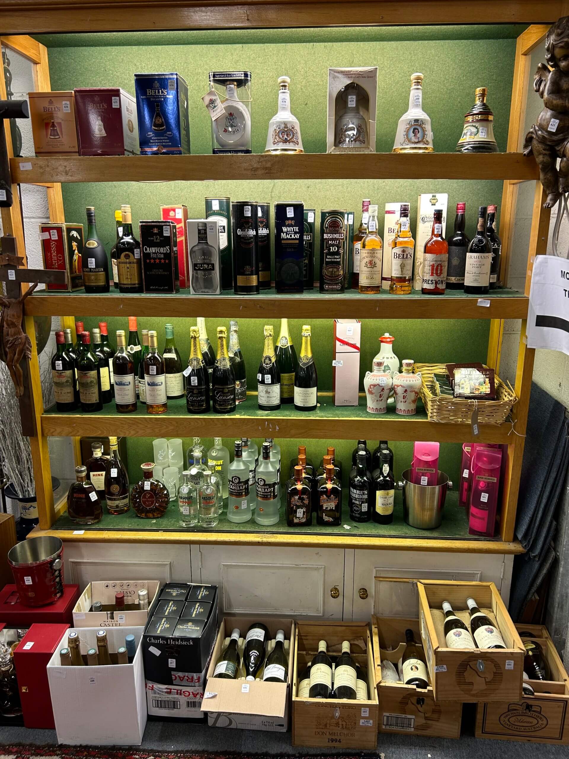 A selection of wines and spirits