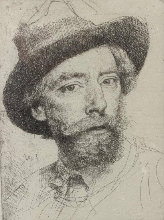 Augustus John (1878-1961) Self portrait, etching. Signed