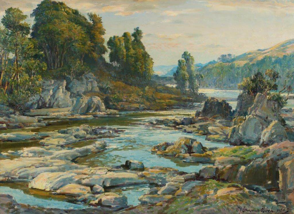 Samuel John "Lamorna" Birch, Cornish scene (22" x 30"). Fine