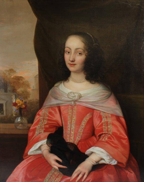 Pieter Van Lint (1609-1690), 17th century Dutch, portrait of Anna Maria Schumann, oil on canvas, 107 x 86cm. Fine